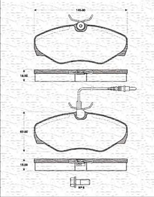 MAGNETI MARELLI 363702161294 -  Комплект тормозных колодок, дисковый тормоз